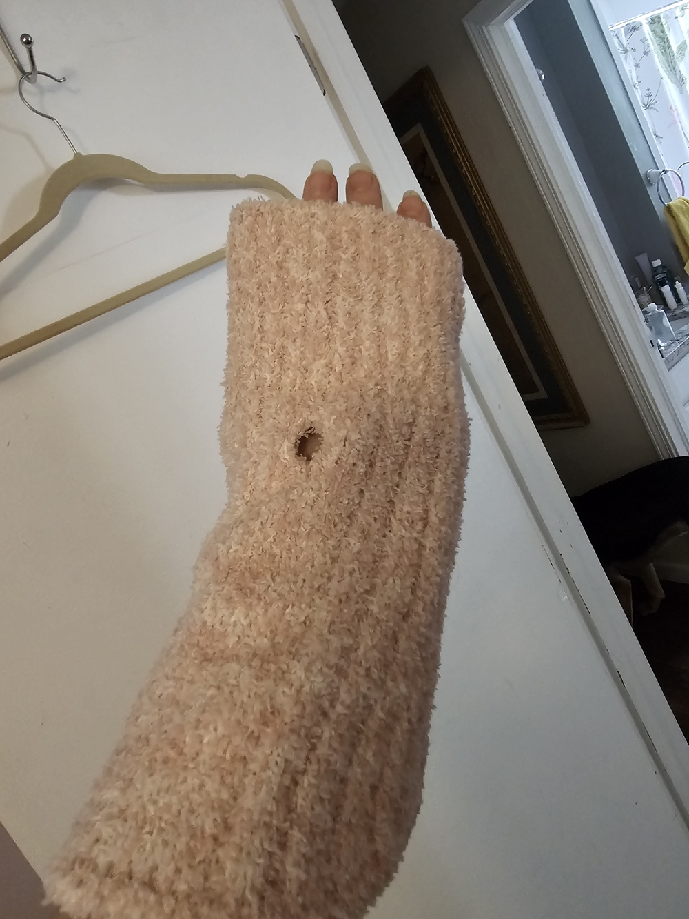 Cozy Fuzzy Dog Sweater - Pale Peach